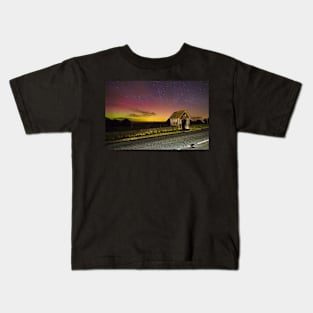 Aurora Borealis Northern Lights Over Nidderdale Yorkshire Dales 2581-A Kids T-Shirt